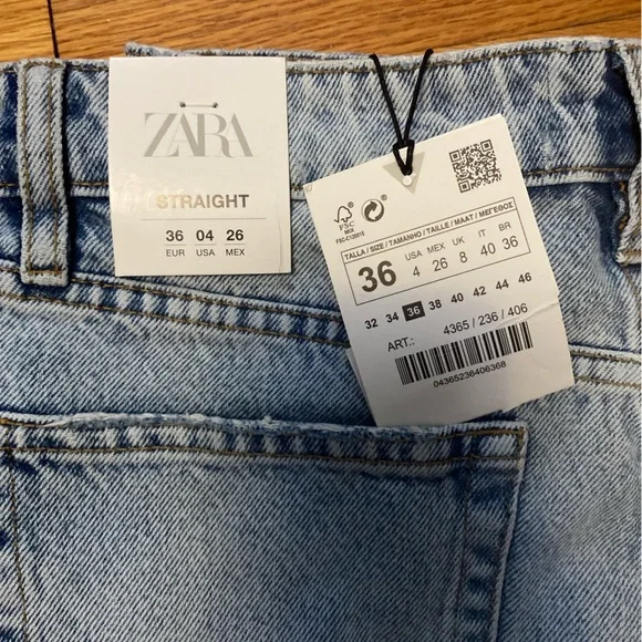 Zara straight leg jeans | size 4 - Picture 2 of 3
